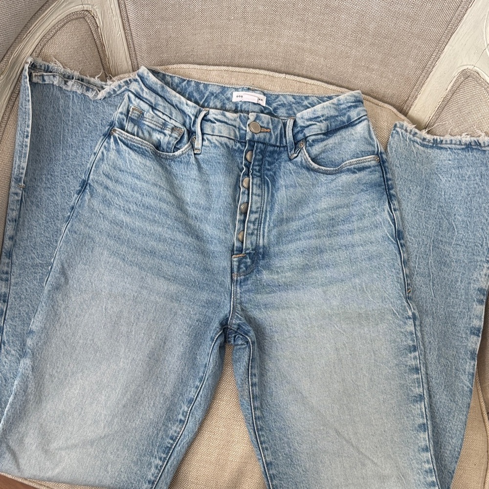 Good American Light Blue Flare Jeans
